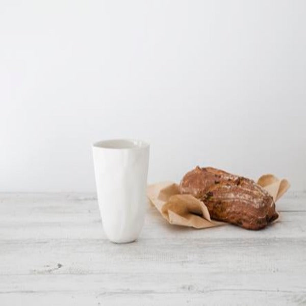 Flax Small Vase h15cm - White