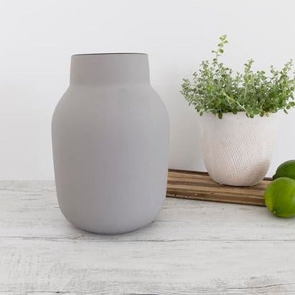Flax Tub Vase d29cm - Black / Grey