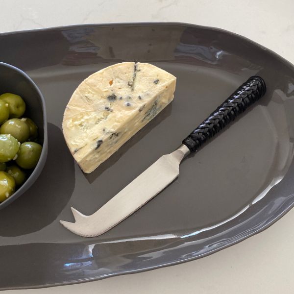 Black Wicker Cheese Knife
