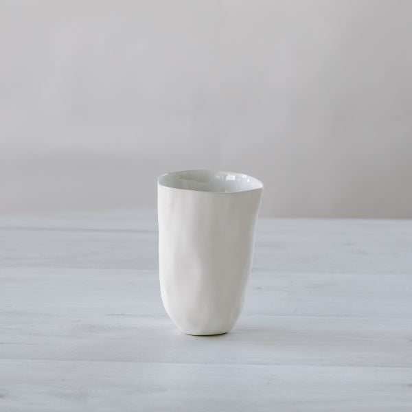 Flax Small Vase h15cm - White