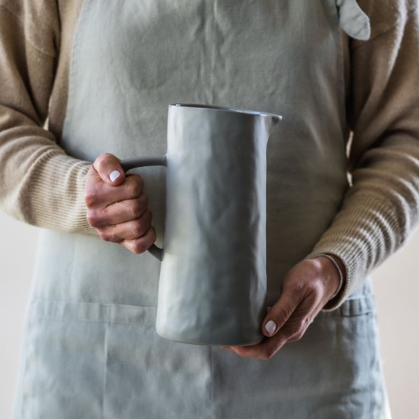 Flax Jug w Handle h24cm - Grey