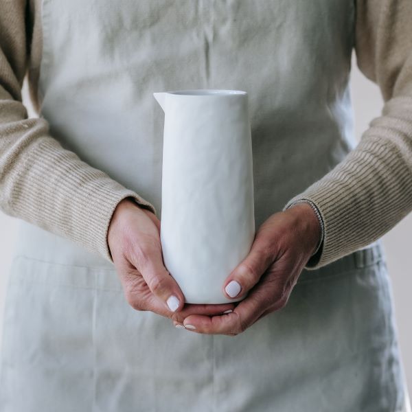 Flax Jug No Handle h19cm - White