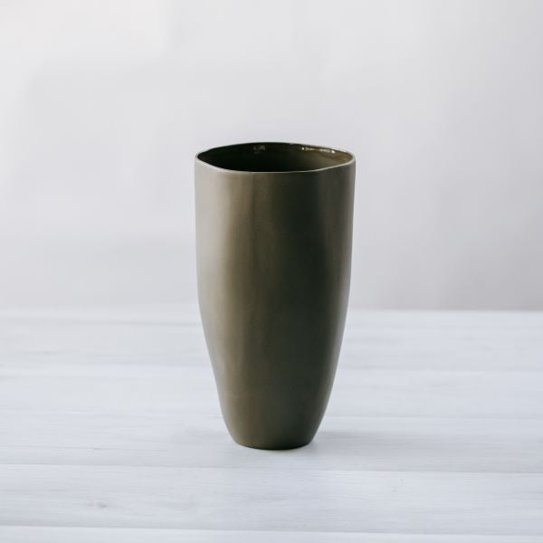 Flax Tall Vase h27cm - Khaki