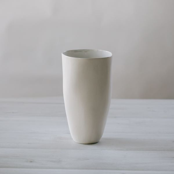 Flax Tall Vase h27cm - White