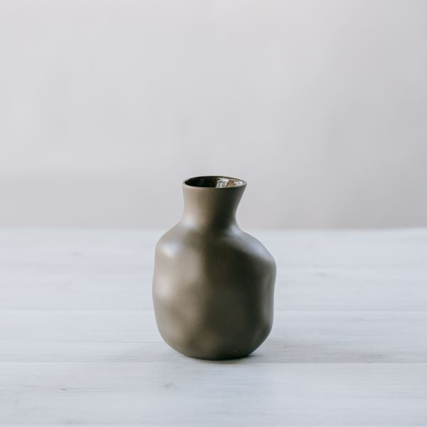 Flax Sake Bottle h15cm - Khaki