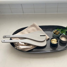 Load image into Gallery viewer, Flax Salad Servers Duck Egg
