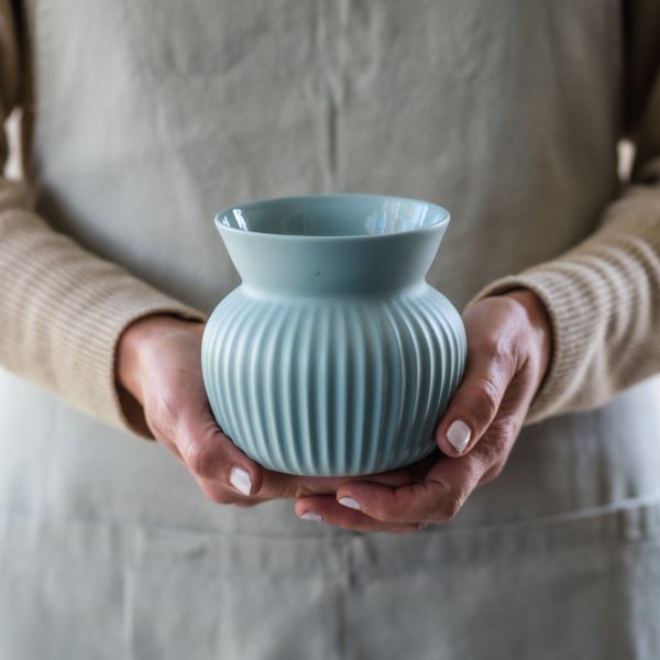 Flax Amity Vase h11cm- Duck Egg