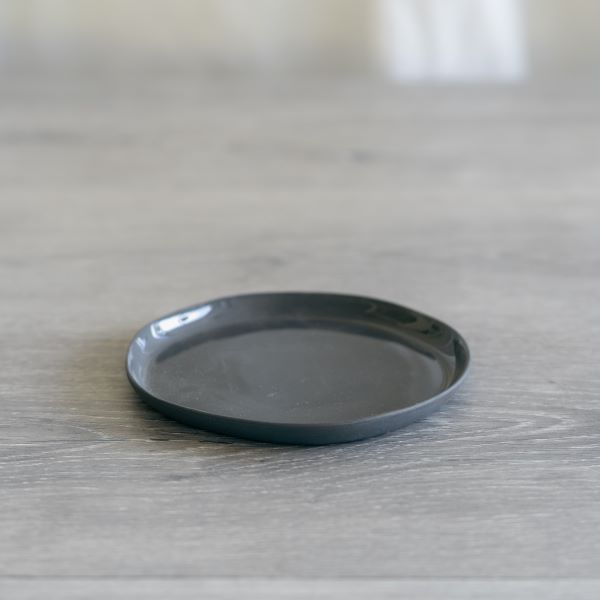 Flax Round Saucer 13.5cm  Charcoal