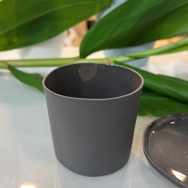 Flax Round Cup d8cm Charcoal