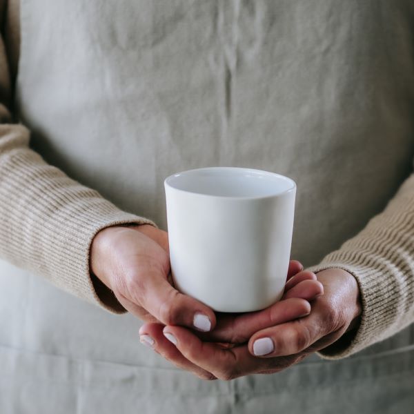 Flax Round Cup d8cm White