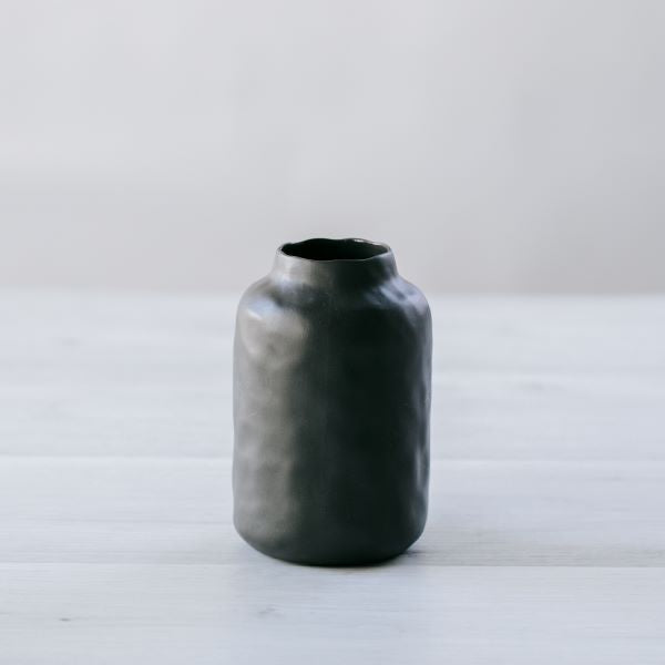 Flax Vue Vase D9H14 Charcoal