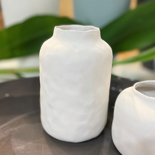 Flax Vue Vase D9H14 White