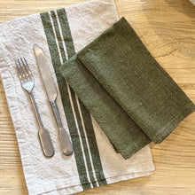 Load image into Gallery viewer, Olive Napkin / Linen/ Cotton - Set of 6
