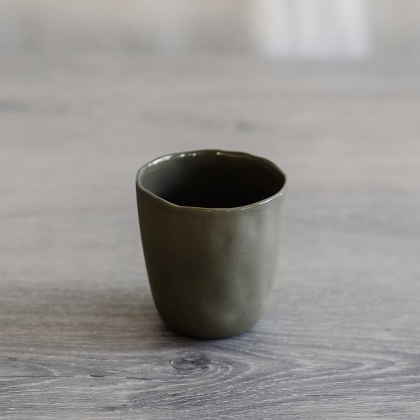 Flax Short Cup h7.5cm - Khaki