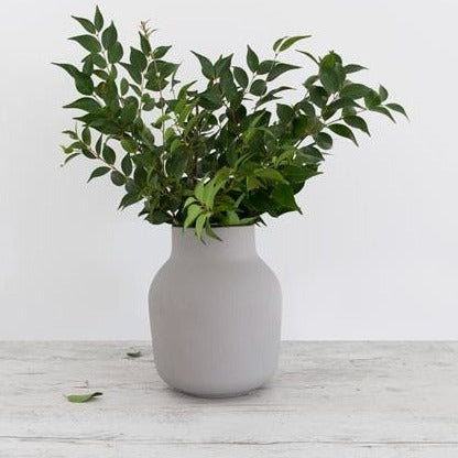 Flax Tub Vase d15cm - Black / Grey